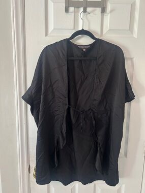 Victoria's Secret Black Satin Lounge Robe